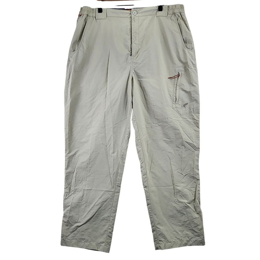 Simms COR3 Fishing Pants Mens XL Tan Lightweight‎ Nylon Hiking Outdoor Cargo